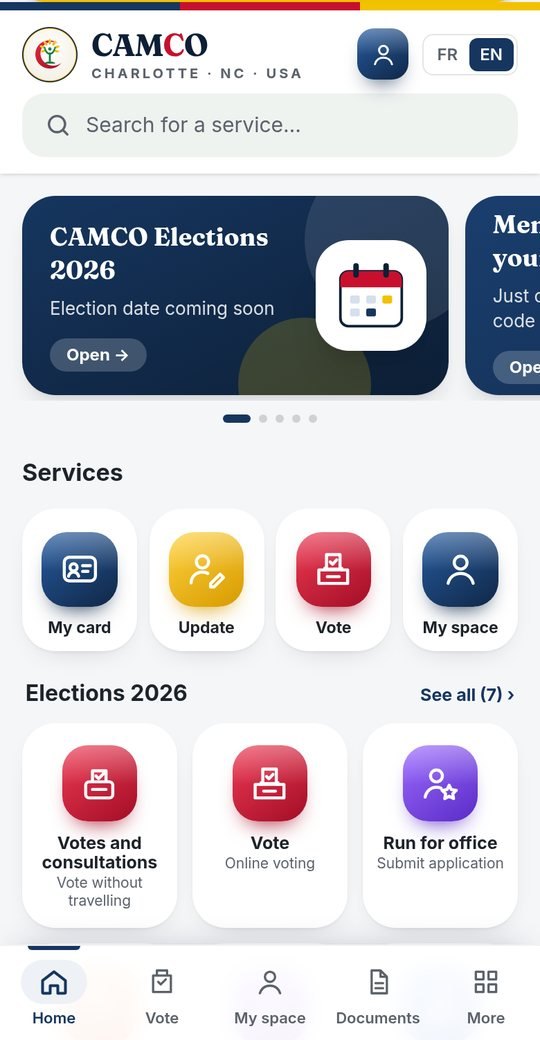 Community app home screen